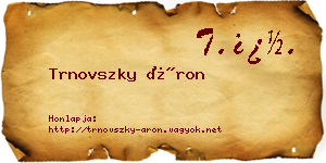 Trnovszky Áron névjegykártya